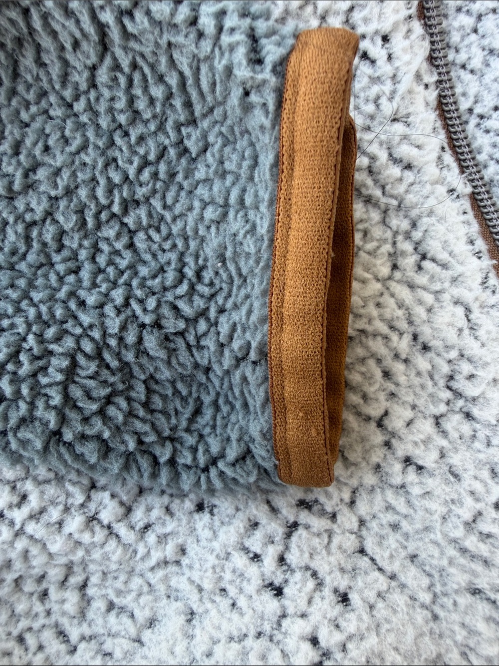 Kuhl Colorblock Teddy Jacket in Gray, Cream & Tan - Picture 15 of 15